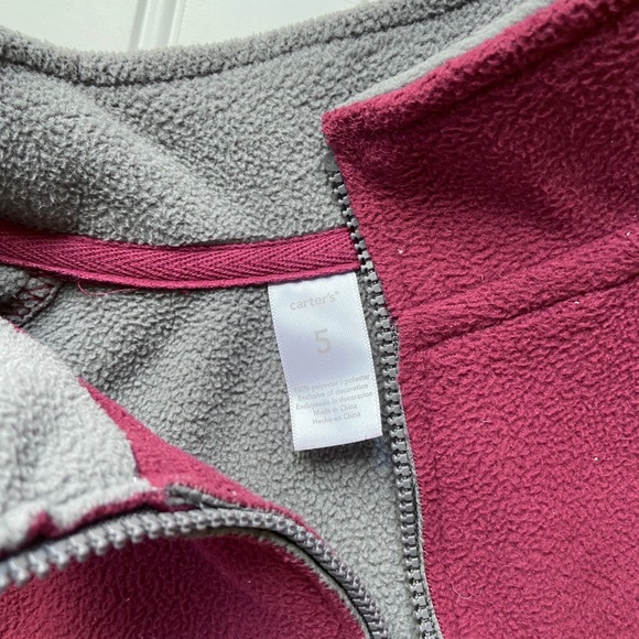 •Carter’s• maroon zip fleece - Picture 4 of 6